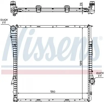 Радіатор охолодження BMW X5 E53 (00-) X5 3.0d (вир-во Nissens) NISSENS 60789A (фото 1)