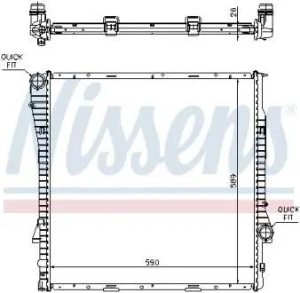 Радіатор охолодження BMW X5 E53 (00-) X5 3.0d (вир-во Nissens) NISSENS 60789A
