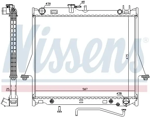 Радіатор охолоджування NISSENS 60854 (фото 1)