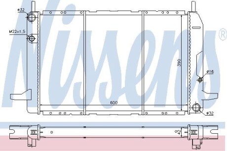 Радиатор охлождения FORD Scorpio (GAE, GGE) NISSENS 62213