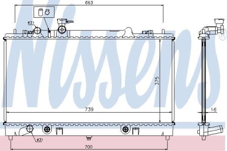 Радіатор системи охолодження NISSENS 62465A