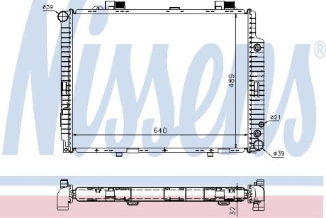 Радиатор охлаждения MERCEDES E-CLASS W210 (95-) NISSENS 62608A