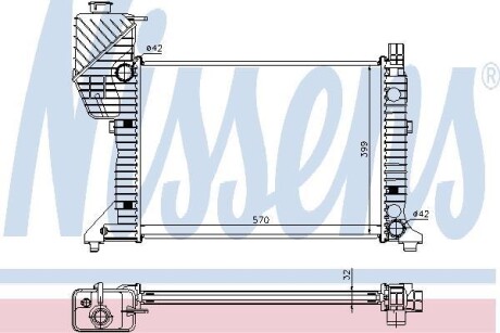 Радиатор охлаждения MERCEDES SPRINTER W 901-905 (95-) NISSENS 62687A