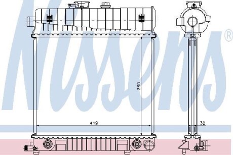 Радиатор охлаждения MERCEDES C-CLASS W202 (93-) NISSENS 62708A