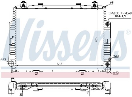 Радиатор охлаждения MERCEDES S-CLASS W140 (91-) NISSENS 62716A