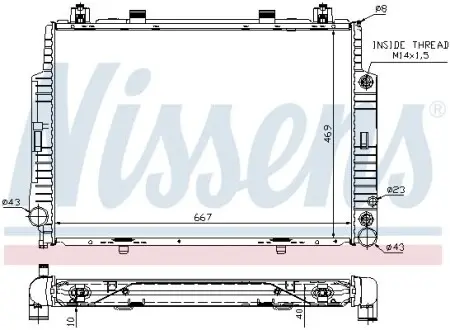 Радиатор охлаждения MERCEDES S-CLASS W140 (91-) (пр-во Nissens) NISSENS 62716A