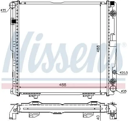 Радіатор охолодження MERCEDES E-CLASS W 124 (84-) E 220 (вир-во Nissens) NISSENS 62763A (фото 1)