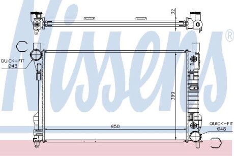 Радиатор охлаждения MERCEDES C/CLC-CLASS W203 (00-) NISSENS 62786A