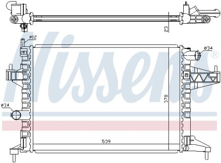 Радиатор охлаждения OPEL CORSA C (00-)/ COMBO (00-) NISSENS 63008