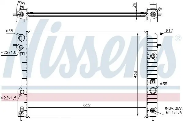 Радіатор системи охолодження NISSENS 63072A (фото 1)
