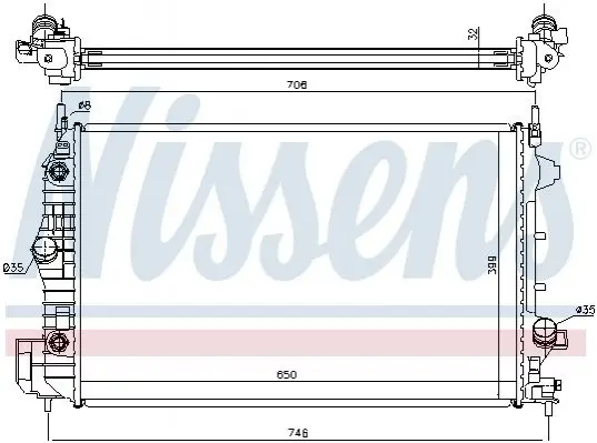 Радіатор охолоджування NISSENS 63113A (фото 1)