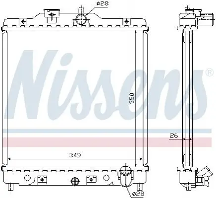 Радіатор охолодження HONDA CIVIC 4+5 MT 91-01(вир-во Nissens) NISSENS 63310A (фото 1)