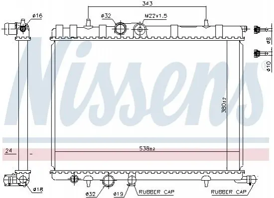 Радіатор охолодження CITROEN, PEUGEOT (вир-во Nissens) NISSENS 63502A (фото 1)