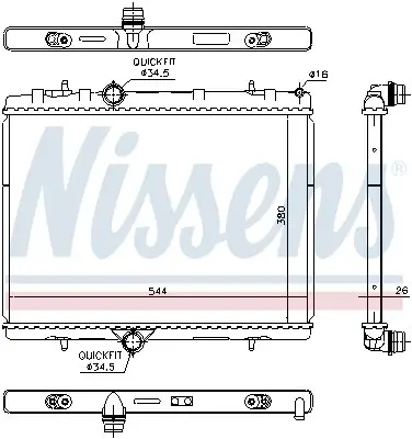 Радіатор охолоджування NISSENS 636029 (фото 1)