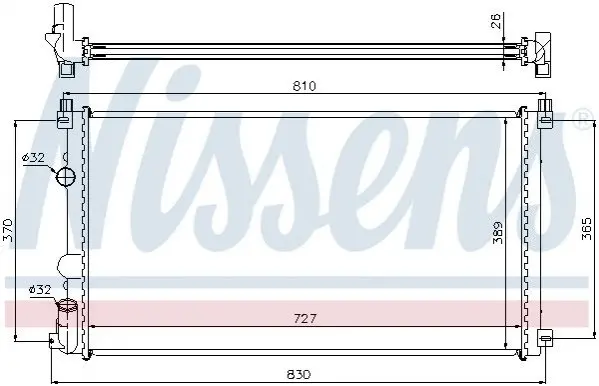 Радіатор системи охолодження NISSENS 63824A (фото 1)
