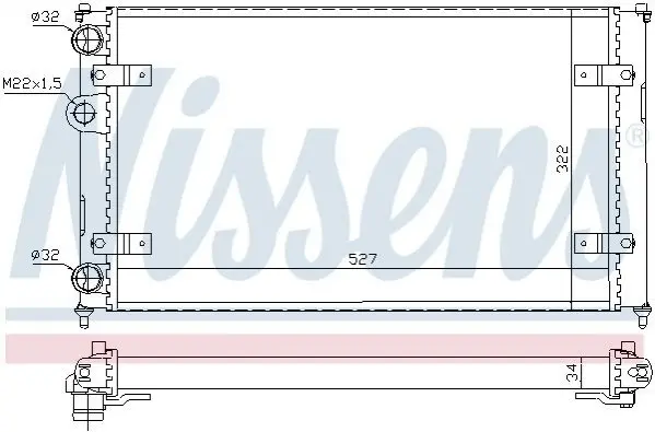 Радіатор охолодження SEAT, VW (вир-во Nissens) NISSENS 639951 (фото 1)