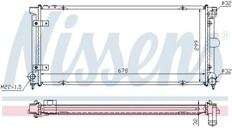 Радиатор охлаждения SEAT TOLEDO I (1L) (91-) 1.6-2.0i (пр-во Nissens) NISSENS 640041