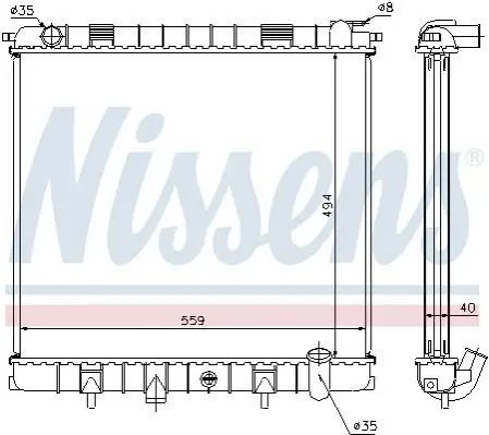 Радіатор охолоджування NISSENS 64302A (фото 1)