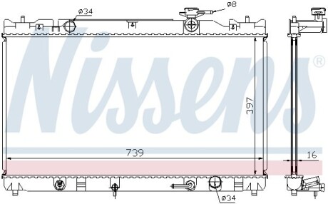 Радиатор охлаждения TOYOTA CAMRY (01-) 2.0/2.4 NISSENS 646351