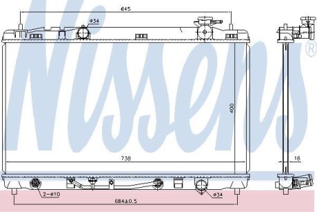 Радиатор охлаждения TOYOTA CAMRY (XV4) (07-) 2.4 i NISSENS 646844