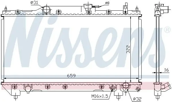 Радіатор охолоджування NISSENS 64783A (фото 1)