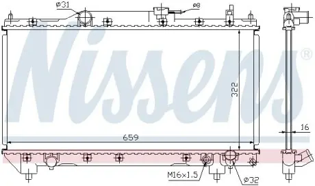 Радіатор охолоджування NISSENS 64783A