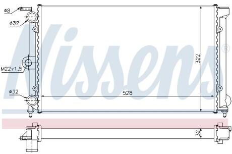 Радиатор охлаждения VW PASSAT B2 (80-) 1.6-1.8 NISSENS 651111