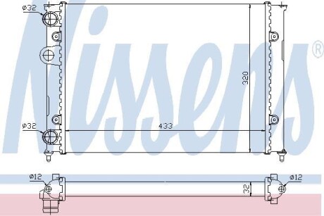 Радіатор охолодження VW GOLF III (1H) (91-) 1.4-1.6 NISSENS 651851