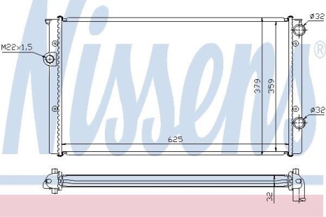 Радіатор охолодження VW GOLF III (1H) (91-) 1.9 D NISSENS 652461