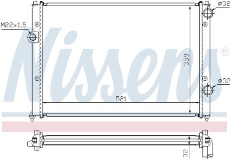 Радиатор охлаждения VW PASSAT B4 (93-) NISSENS 652511