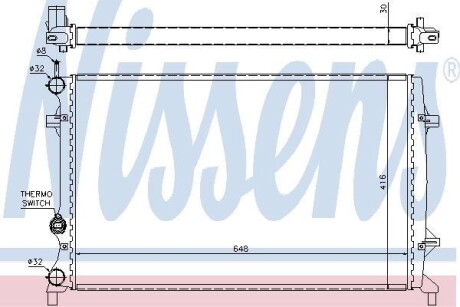 Радиатор охлождения VOLKSWAGEN JETTA IV (10-) NISSENS 65296