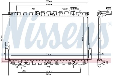 Радиатор охлаждения HYUNDAI SANTA FE (SM) (00-) NISSENS 67030