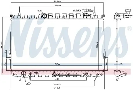 Радіатор охолодження HYUNDAI SANTA FE (SM) (00-) (вир-во Nissens) NISSENS 67030