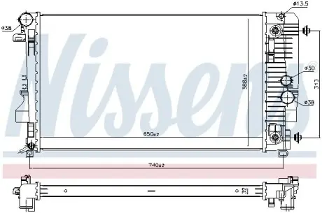 Радиатор охлождения MERCEDES Vito (W639) 03- (пр-во Nissens) NISSENS 67174