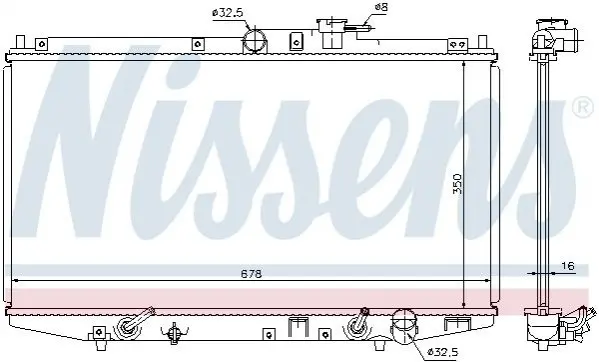 Радіатор охолодження HONDA ACCORD VI (98-) 1.6-2.3i (вир-во Nissens) NISSENS 68117 (фото 1)