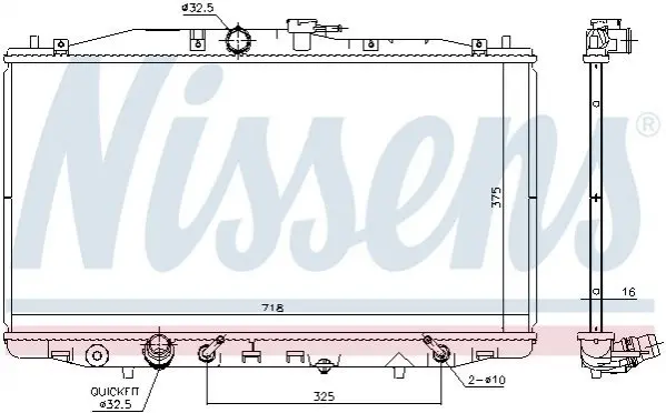 Радіатор охолодження HONDA ACCORD VII (03-) 2.0 i 16V (вир-во Nissens) NISSENS 68152 (фото 1)