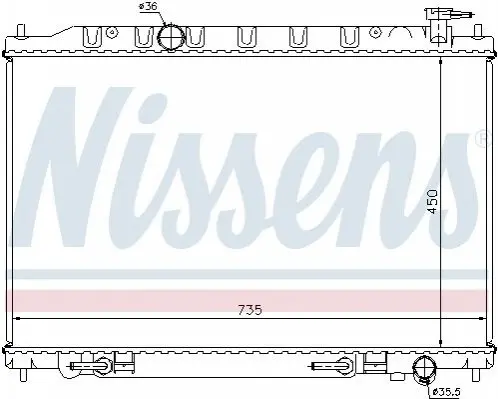 Радіатор охолодження NISSAN MURANO (04-) 3.5i AT (вир-во Nissens) NISSENS 68712 (фото 1)