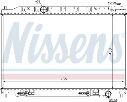 Радиатор охлаждения NISSAN MURANO (04-) 3.5i AT NISSENS 68712