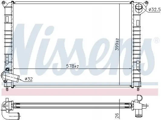 Радіатор охолоджування NISSENS 69703A (фото 1)