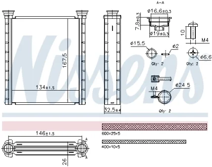 Nissens Теплообмінник, система опалення салону NISSENS 707280
