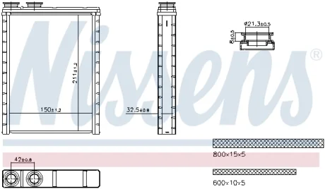 Nissens Теплообмінник, система опалення салону NISSENS 707286