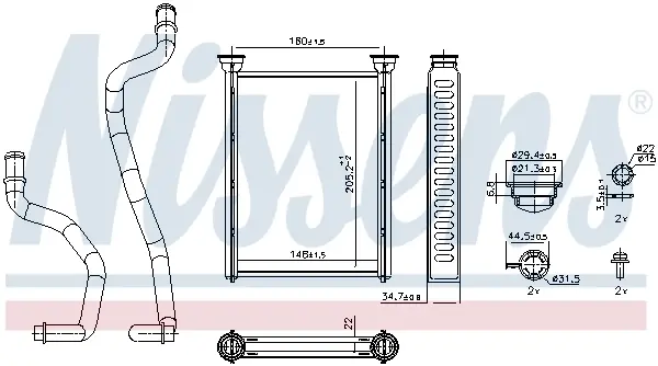 Радіатор опалювача салону First Fit NISSENS 707290 (фото 1)