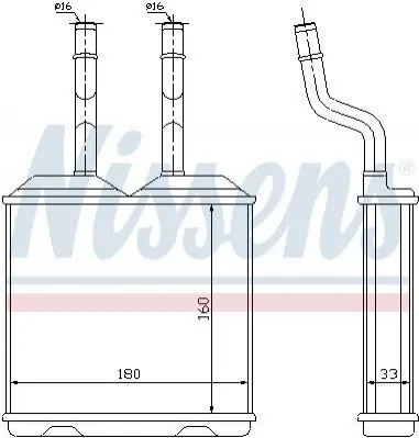 Радіатор пічки OPEL COMBO/CORSA B (93-) (вир-во Nissens) NISSENS 72634 (фото 1)