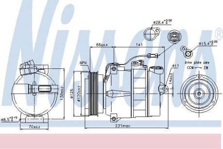 Компресор кондицiонера NISSENS 89054