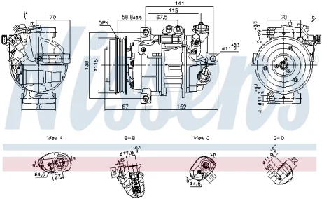 DB Компресор A-CLASS (W177), B-CLASS Sports Tourer (W247), CLA (C118), GLA (H247) NISSENS 891108