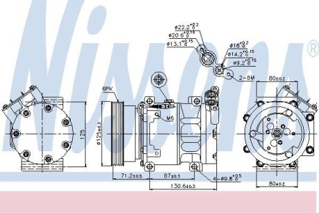 Компрессор кондиционера RENAULT Duster, Logan, Sandero NISSENS 89148