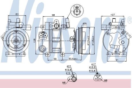 Компресор кондицiонера NISSENS 89273