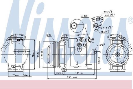 Компресор кондицiонера NISSENS 89315