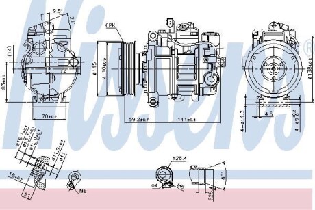 Компресор кондиціонера NISSENS 89384