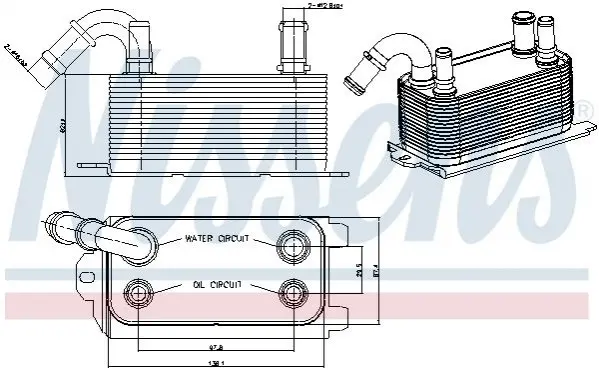 Радиатор масляный FORD C-MAX/ FIESTA (2009) (пр-во Nissens) NISSENS 90661 (фото 1)